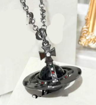 Y2K Style Queen Mother West Mini Little Saturn Pearl LovePin - 3D Planet Necklace & Bracelet, Premium Titanium Alloy,Ideal for Daily Wear & Parties, Daily Wear JewelryIY2KFashion AccessoryIDurable Alloy