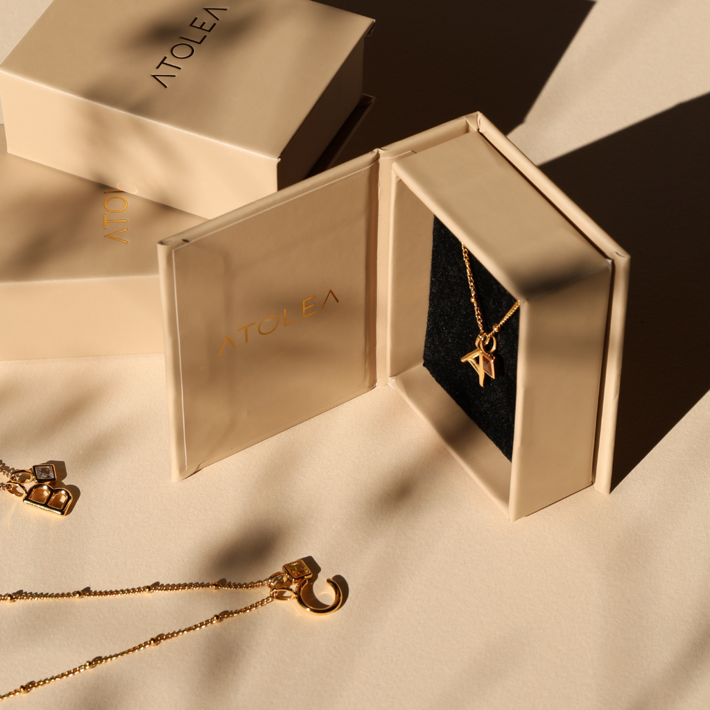 Example Initial & Birthstone Charm Necklace