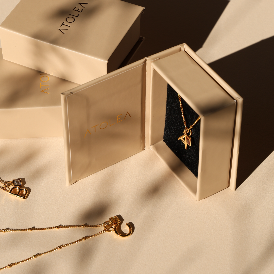 Example Initial & Birthstone Charm Necklace