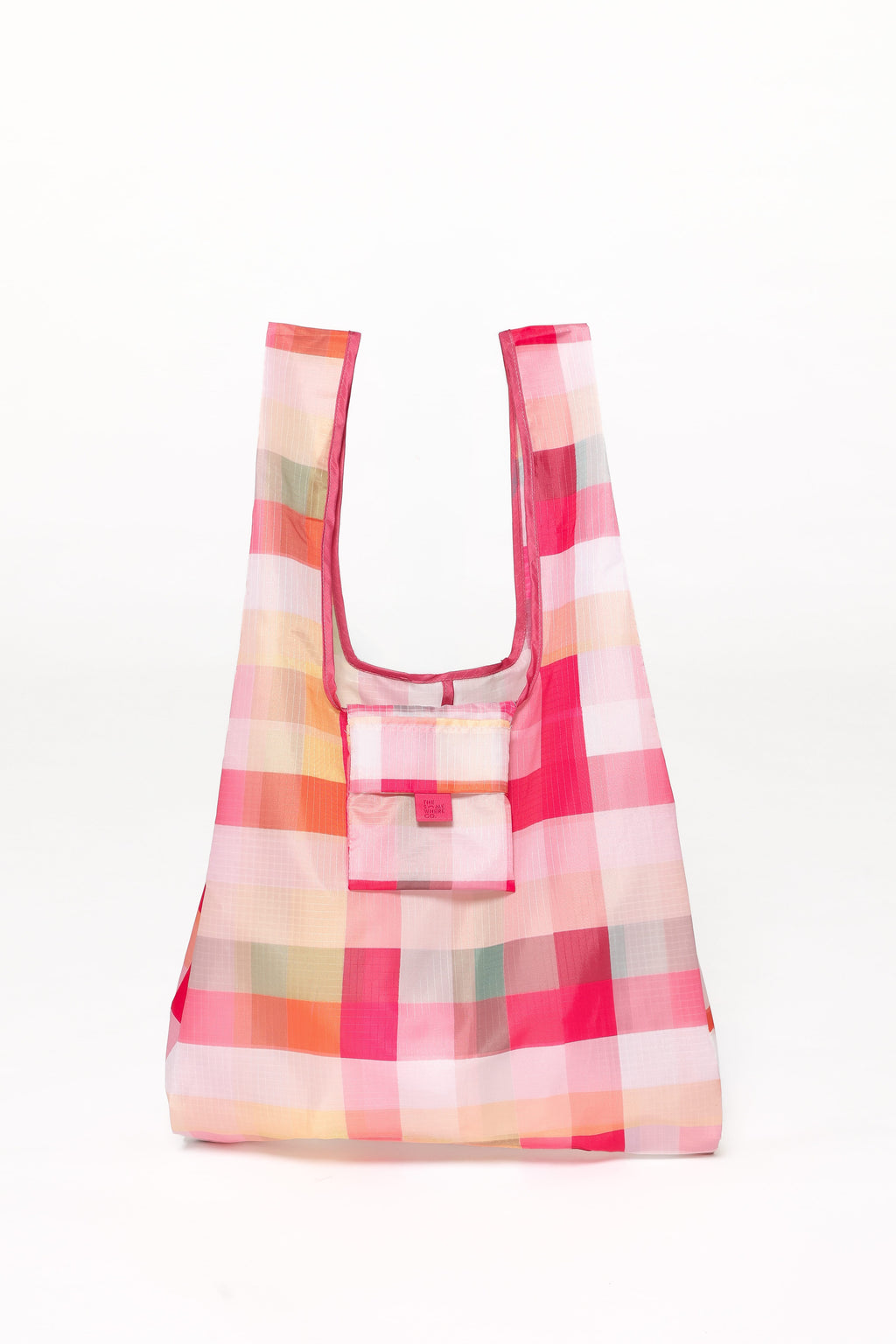 Reusable Shopping Bag - Pink Picnic Plaid