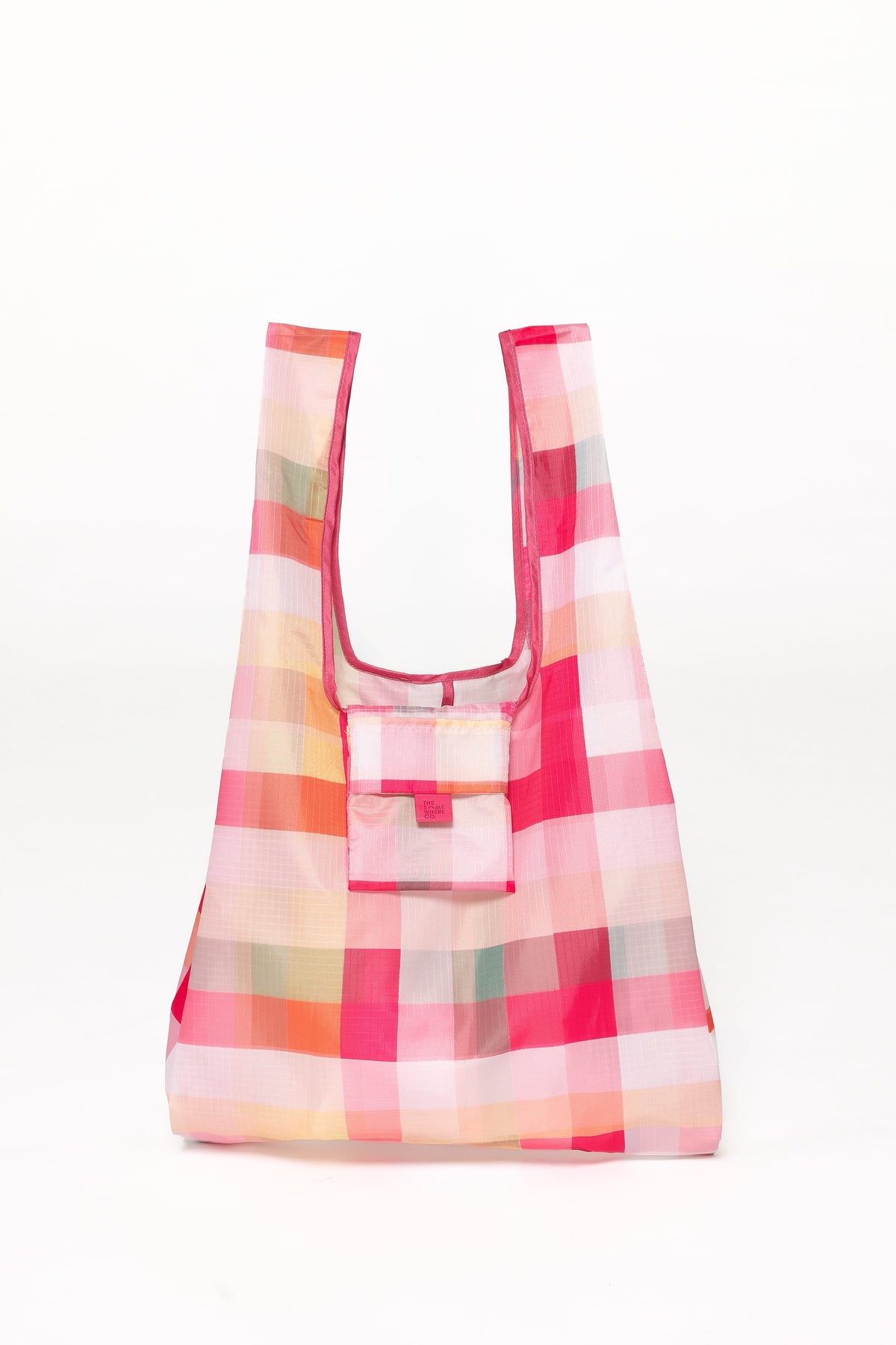 Reusable Shopping Bag - Pink Picnic Plaid