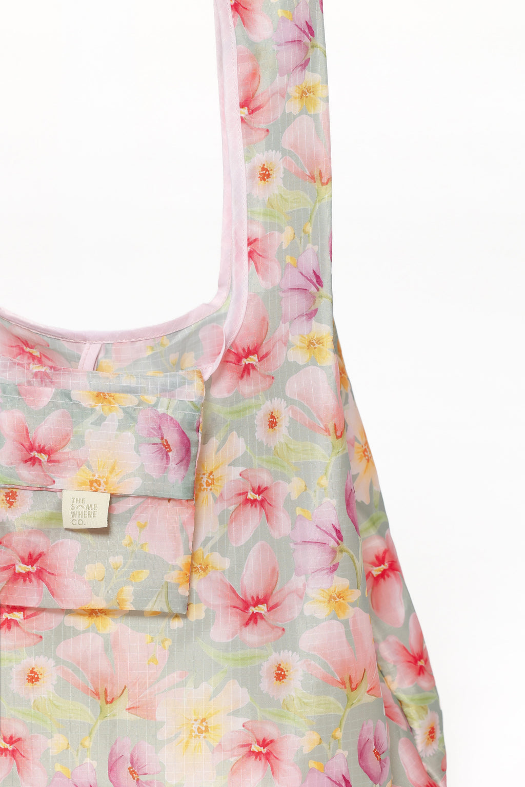 Reusable Shopping Bag - Sage Wildflowers