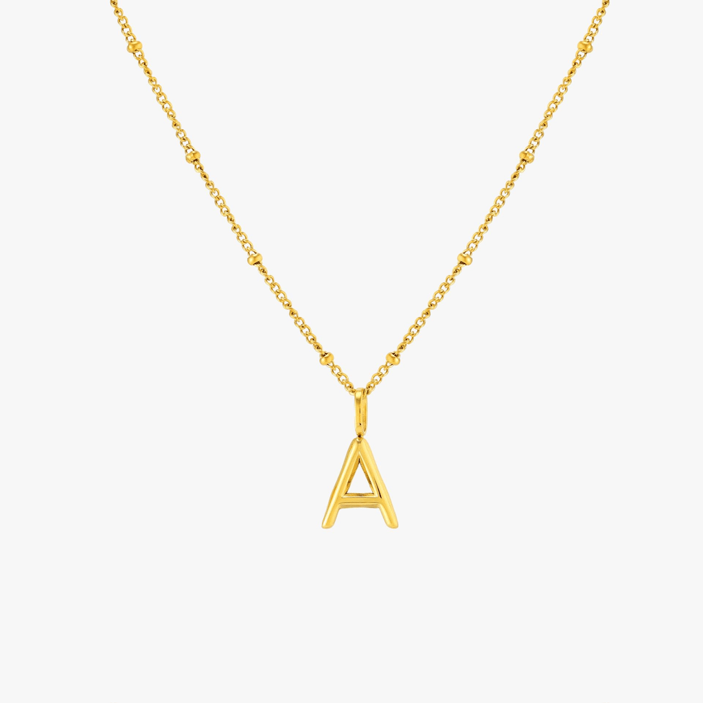 Example Initial & Birthstone Charm Necklace