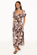 Kepner Maxi Dress - Brown Floral
