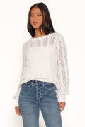 Tyler Pointelle Sweater - White