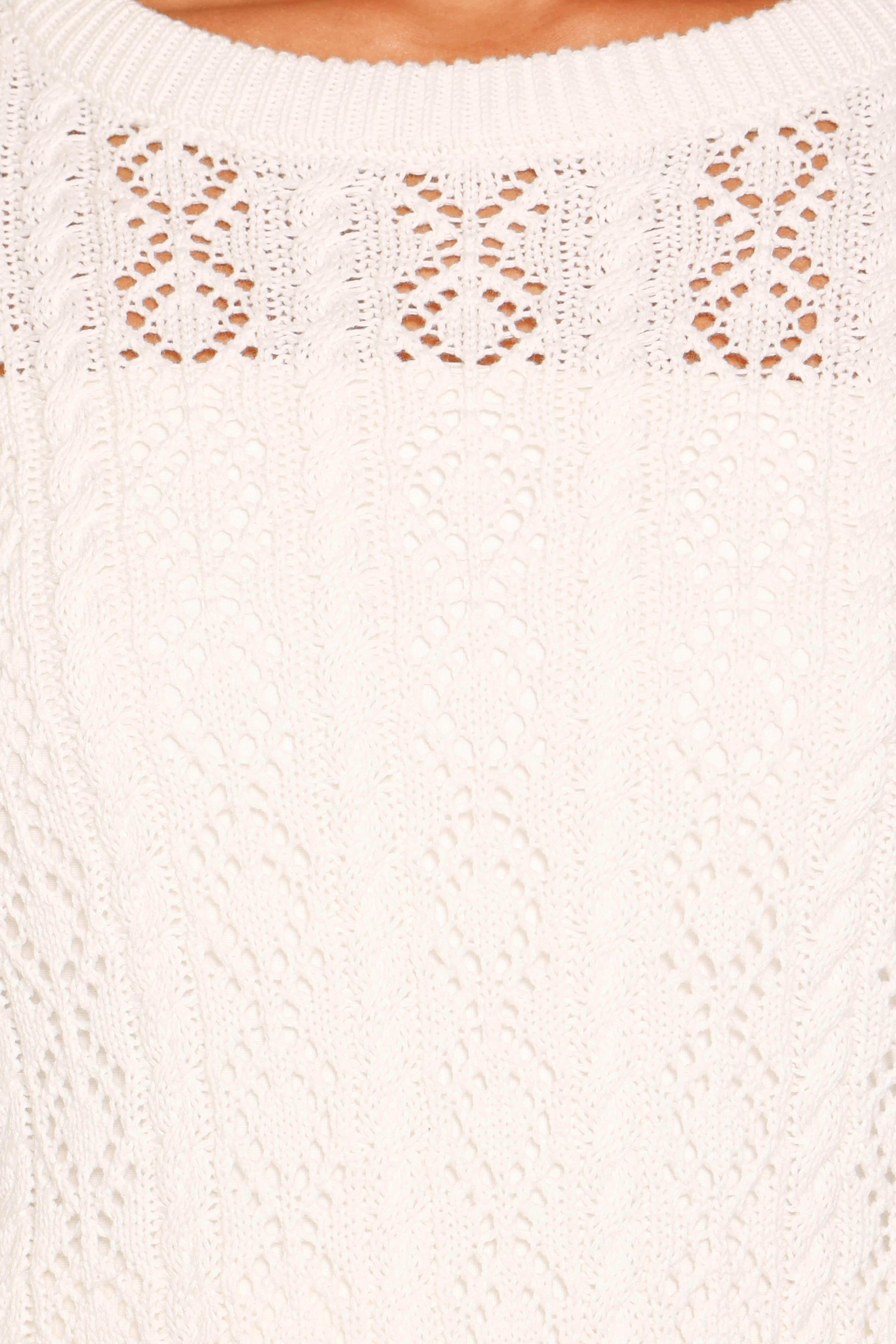 Tyler Pointelle Sweater - White
