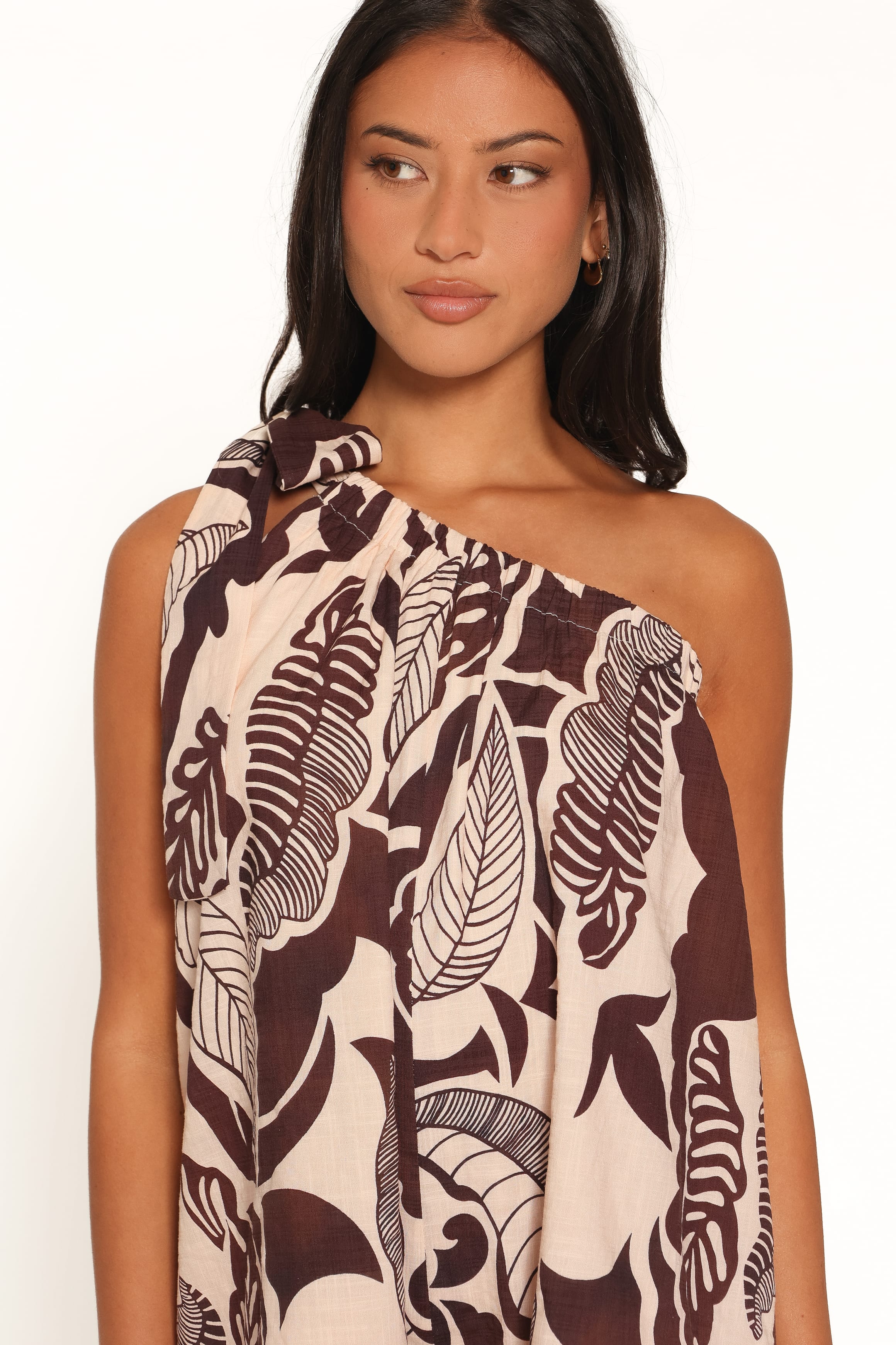 Miffy One Shoulder Romper - Brown Floral
