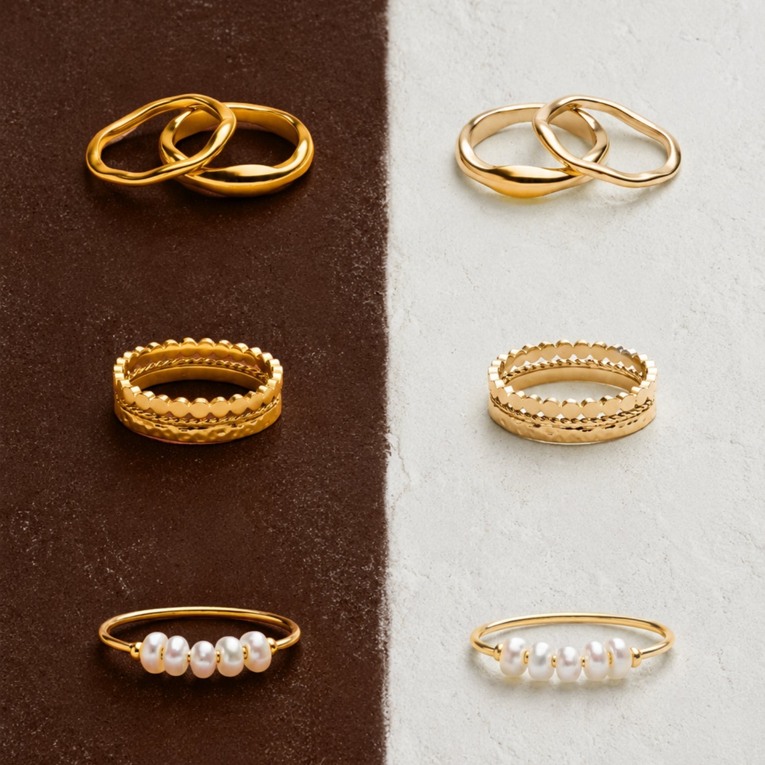 Example "Gemini" Stackable Rings